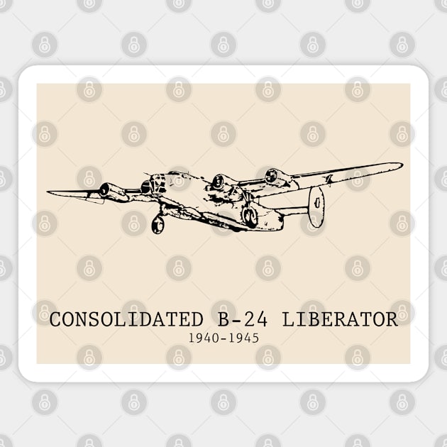 Consolidated B-24 Liberator WWII American Heavy Bomber Magnet by Lakeric